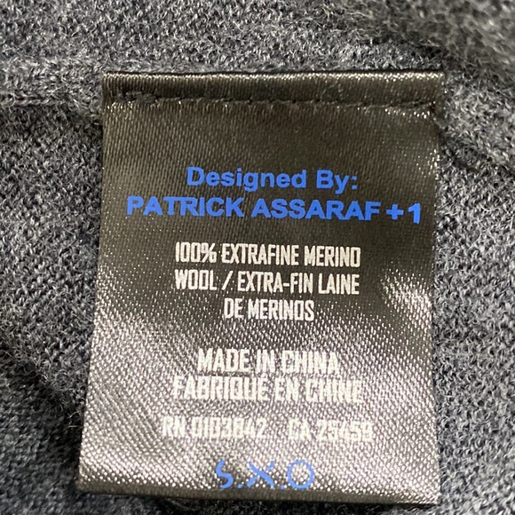 Patrick Assaraf Fine Merino Wool Heather Grey Crew Neck Sweater size XXL - Picture 4 of 11